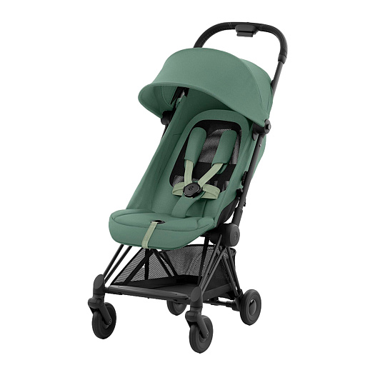 Коляска прогулочная Coya matt black leaf green с дождевиком CYBEX | Фото 1