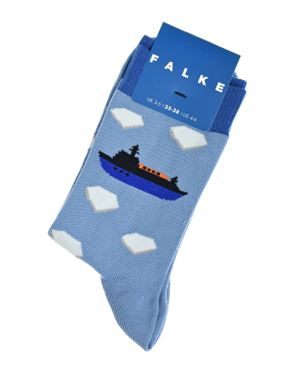 Голубые носки с принтом &quot;корабли&quot; Falke | Фото 1