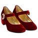 Бархатные туфли с пряжками, красные Missouri | Фото 1