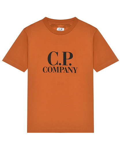 Футболка с лого, оранжевая CP Company | Фото 1