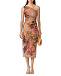 Платье на одно плечо, цветы в азиатском стиле Alberta Ferretti | Фото 3
