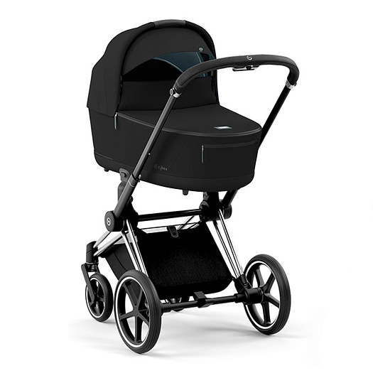 Коляска для новорожденных Cybex PRIAM IV и люлька Stardust Black Plus и шасси Chrome Black  | Фото 1