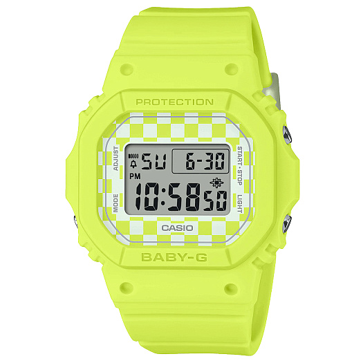 Часы Baby-G с шахматным дисплеем, желтые CASIO | Фото 1