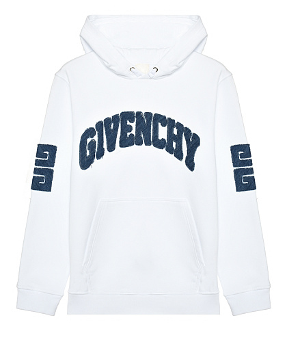 Толстовка-худи с капюшоном и логотипом, белая Givenchy | Фото 1