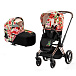 Детская коляска 2 в 1 Cybex PRIAM IV Люлька, ткань прогулочного блока FE Spring Blossom light и шасси Rosegold  | Фото 1