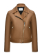 Куртка из натуральной кожи &quot;косуха&quot;, коричневая Yves Salomon | Фото 1