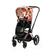 Детская коляска 2 в 1 Cybex PRIAM IV Люлька, ткань прогулочного блока FE Spring Blossom light и шасси Rosegold  | Фото 3