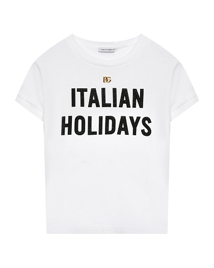 Футболка с принтом &quot;Italian Holidays&quot; Dolce&Gabbana | Фото 1