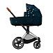 Детская коляска 2 в 1 Cybex PRIAM IV Люлька, ткань прогулочного блока FE Jewels of Nature и шасси Chrome Brown  | Фото 2