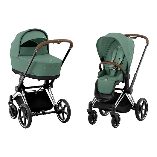 Коляска 2 в 1 Priam IV, chrome brown leaf green CYBEX | Фото 1