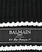 Шапка с белым полосками, черная Balmain | Фото 3