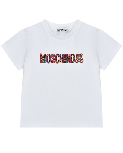 Футболка с леопардовым лого Moschino | Фото 1