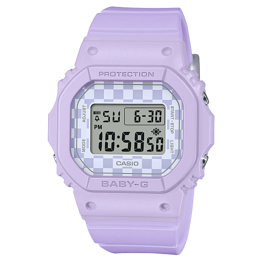 Часы Baby-G с шахматным дисплеем, фиолетовые CASIO | Фото 1