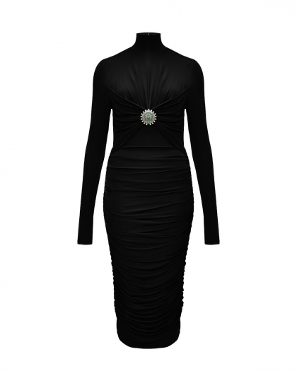Платье с драпировкой, черное Roberto Cavalli | Фото 1