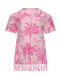 Платье - футболка с бахромой и принтом пальмы, розовое Saint Barth | Фото 1
