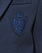Пиджак трикотажный однобортный, герб в тон, синий Dal Lago | Фото 3