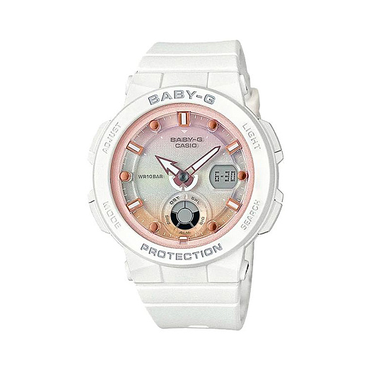 Часы BABY-G BGA-250 белые, перламутровый циферблат CASIO | Фото 1