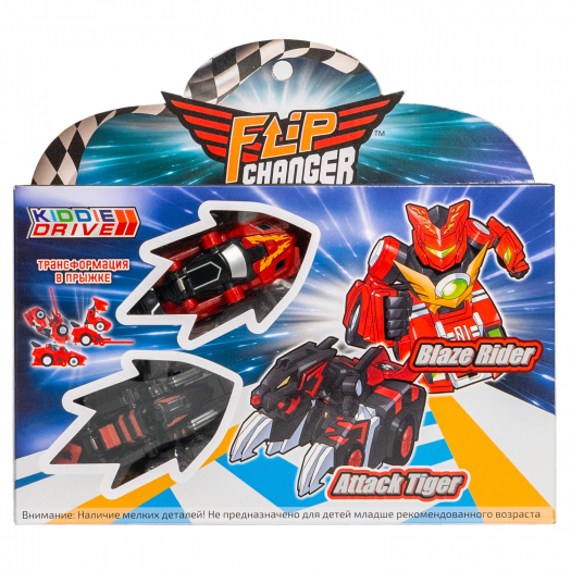 Игровой набор для детей &quot;Машинки-трансформеры Flip Changer Blaze Rider и Attack Tiger&quot; KiddieDrive | Фото 1