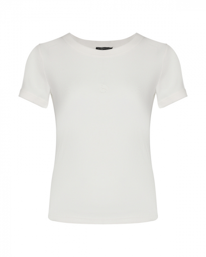 Белая футболка в рубчик Dan Maralex | Фото 1
