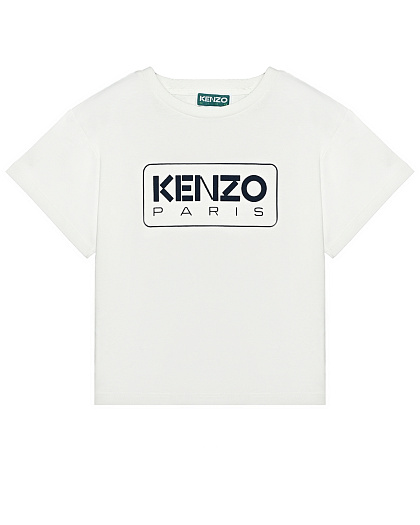 Футболка с логотипом на груди, белая KENZO | Фото 1