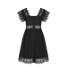 Черное платье с кружевной отделкой Alberta Ferretti | Фото 1
