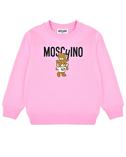 Свитшот с принтом &quot;медвежонок&quot;, розовый Moschino | Фото 1