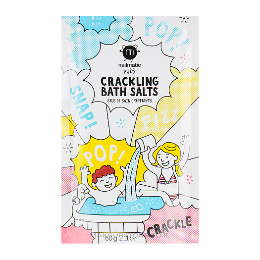 Соль-шипучка для ванны, голубая, Crackling bath salts (blue), 60 г nailmatic | Фото 1