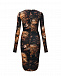 Платье с драпировкой, принт &quot;леопарды&quot; Roberto Cavalli | Фото 3