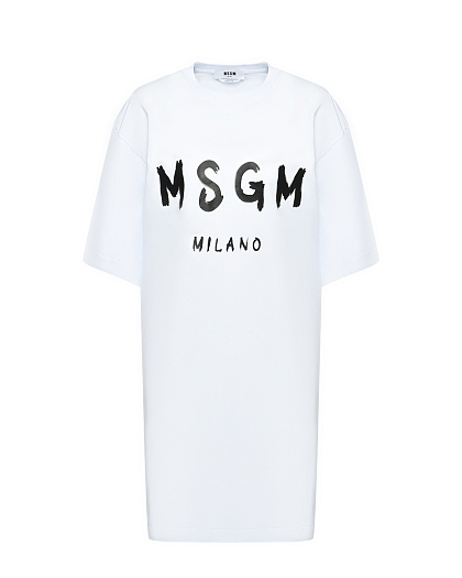 Платье-футболка, белое MSGM | Фото 1