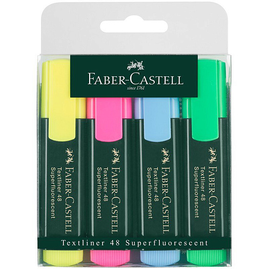 Текстовыделитель 1548, флуоресцентный, в футляре 4 шт Faber-Castell | Фото 1