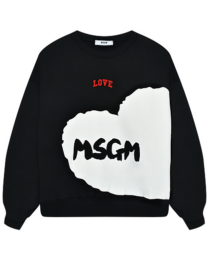 Свитшот с объемными рукавами и лого с сердцем MSGM | Фото 1