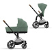 Коляска 2 в 1 CYBEX Priam IV Rosegold 2 в 1 цвет Leaf Green в комплекте со спальным блоком Lux Carry Cot  | Фото 9