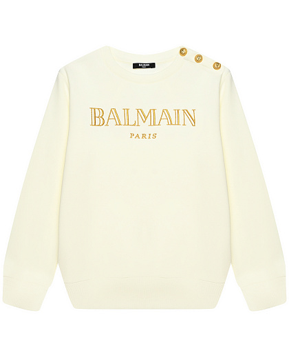 Свитшот с лого и пуговицами на плече Balmain | Фото 1