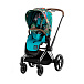 Детская коляска 2 в 1 Cybex PRIAM IV Люлька, ткань прогулочного блока FE DK WE THE BEST и шасси Chrome Brown  | Фото 2