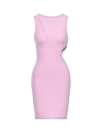 Мини-платье с разрезами, розовое